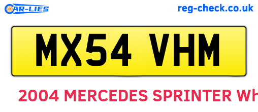 MX54VHM are the vehicle registration plates.
