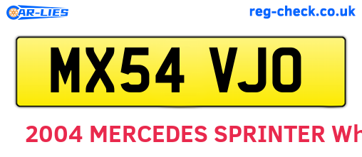 MX54VJO are the vehicle registration plates.