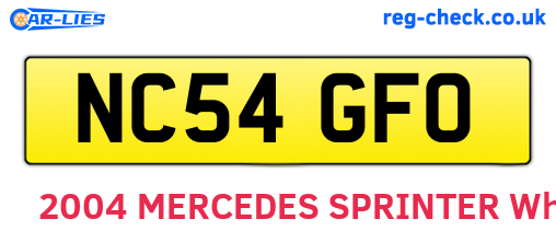 NC54GFO are the vehicle registration plates.