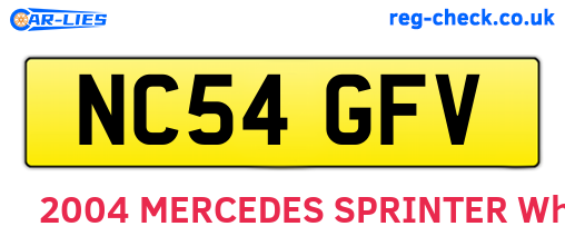 NC54GFV are the vehicle registration plates.