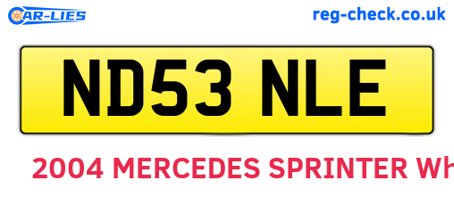 ND53NLE are the vehicle registration plates.
