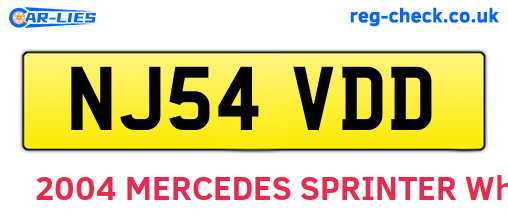 NJ54VDD are the vehicle registration plates.