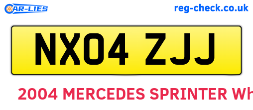 NX04ZJJ are the vehicle registration plates.