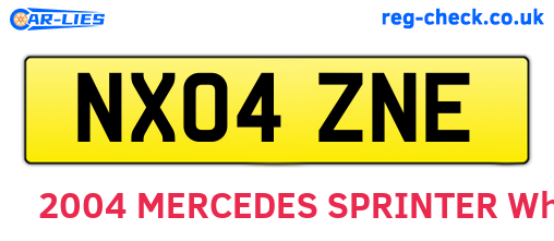 NX04ZNE are the vehicle registration plates.