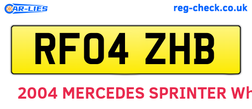 RF04ZHB are the vehicle registration plates.