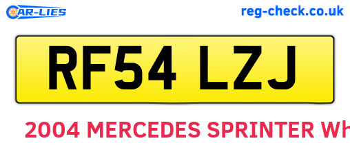 RF54LZJ are the vehicle registration plates.