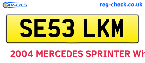 SE53LKM are the vehicle registration plates.