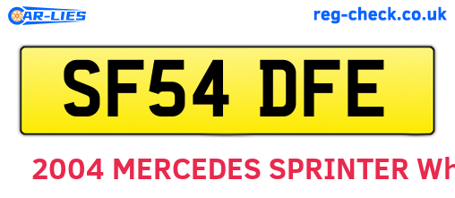 SF54DFE are the vehicle registration plates.