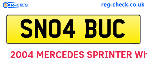 SN04BUC are the vehicle registration plates.