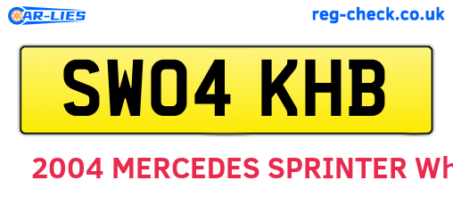 SW04KHB are the vehicle registration plates.