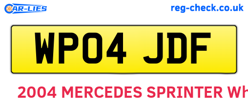 WP04JDF are the vehicle registration plates.