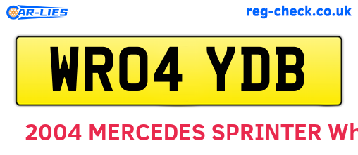 WR04YDB are the vehicle registration plates.