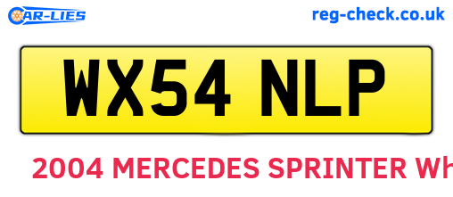 WX54NLP are the vehicle registration plates.