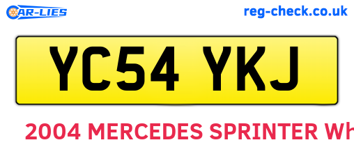 YC54YKJ are the vehicle registration plates.