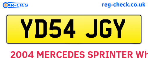 YD54JGY are the vehicle registration plates.