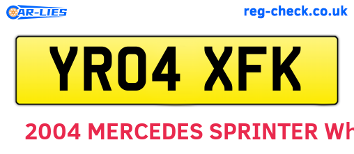 YR04XFK are the vehicle registration plates.