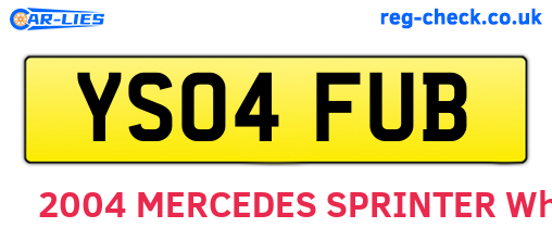 YS04FUB are the vehicle registration plates.