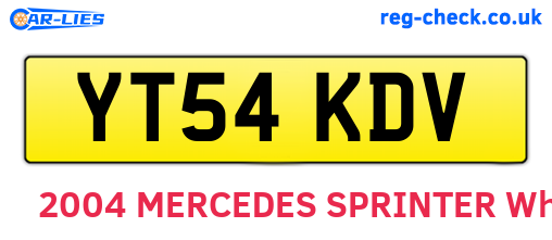 YT54KDV are the vehicle registration plates.