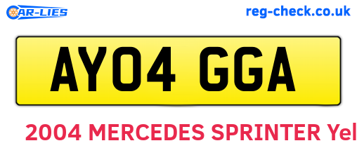 AY04GGA are the vehicle registration plates.