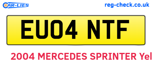 EU04NTF are the vehicle registration plates.