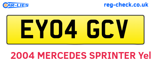 EY04GCV are the vehicle registration plates.