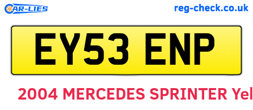 EY53ENP are the vehicle registration plates.