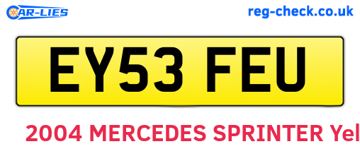 EY53FEU are the vehicle registration plates.