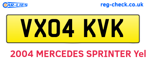 VX04KVK are the vehicle registration plates.