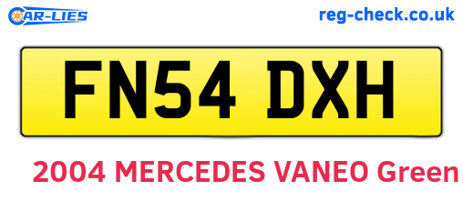 FN54DXH are the vehicle registration plates.