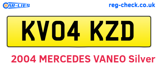 KV04KZD are the vehicle registration plates.