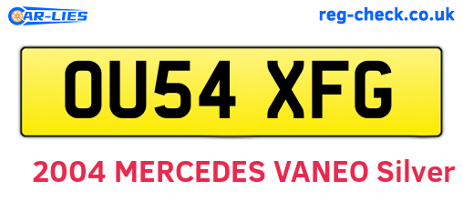 OU54XFG are the vehicle registration plates.