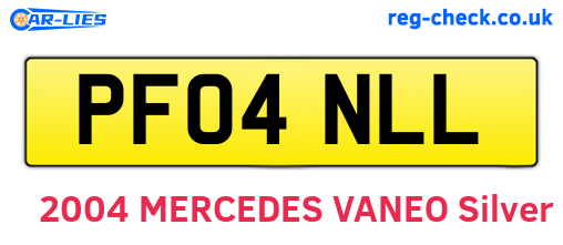PF04NLL are the vehicle registration plates.
