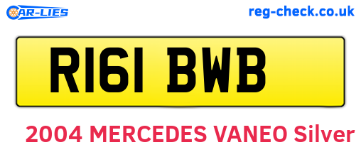 R161BWB are the vehicle registration plates.