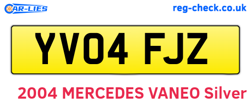YV04FJZ are the vehicle registration plates.