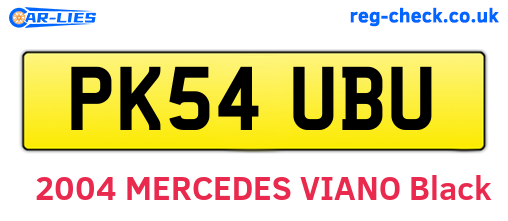 PK54UBU are the vehicle registration plates.