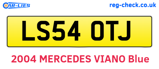 LS54OTJ are the vehicle registration plates.