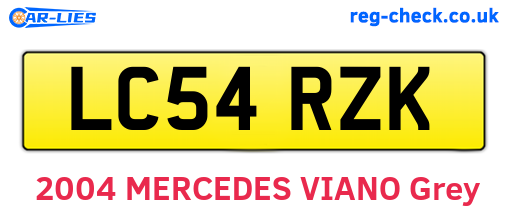 LC54RZK are the vehicle registration plates.