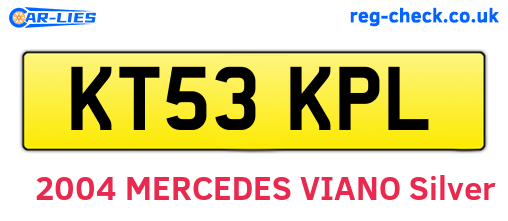 KT53KPL are the vehicle registration plates.