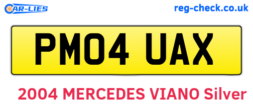 PM04UAX are the vehicle registration plates.