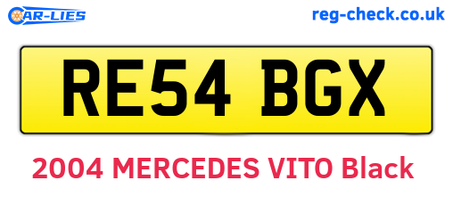 RE54BGX are the vehicle registration plates.