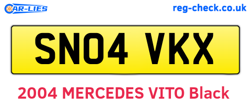 SN04VKX are the vehicle registration plates.