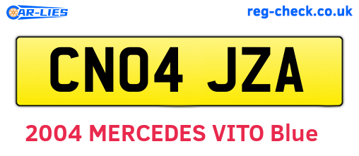 CN04JZA are the vehicle registration plates.
