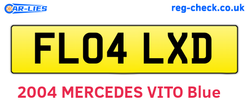 FL04LXD are the vehicle registration plates.