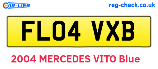 FL04VXB are the vehicle registration plates.