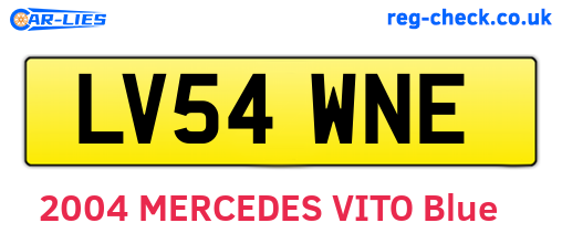 LV54WNE are the vehicle registration plates.