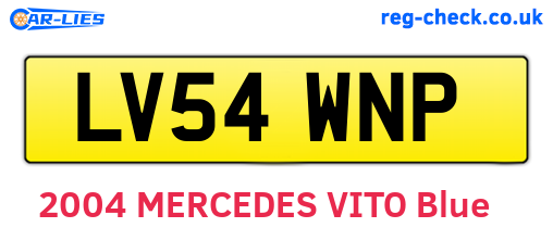 LV54WNP are the vehicle registration plates.