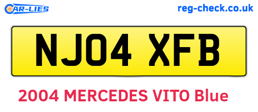 NJ04XFB are the vehicle registration plates.