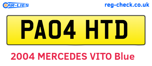 PA04HTD are the vehicle registration plates.