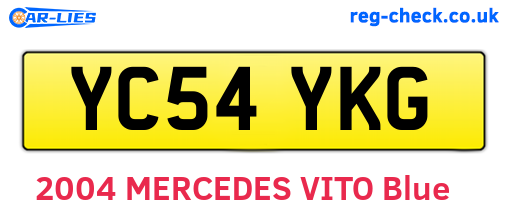 YC54YKG are the vehicle registration plates.