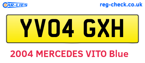 YV04GXH are the vehicle registration plates.